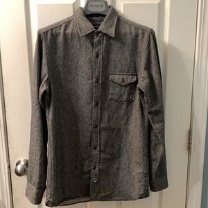 Slim Heathered Slub Cotton Shirt